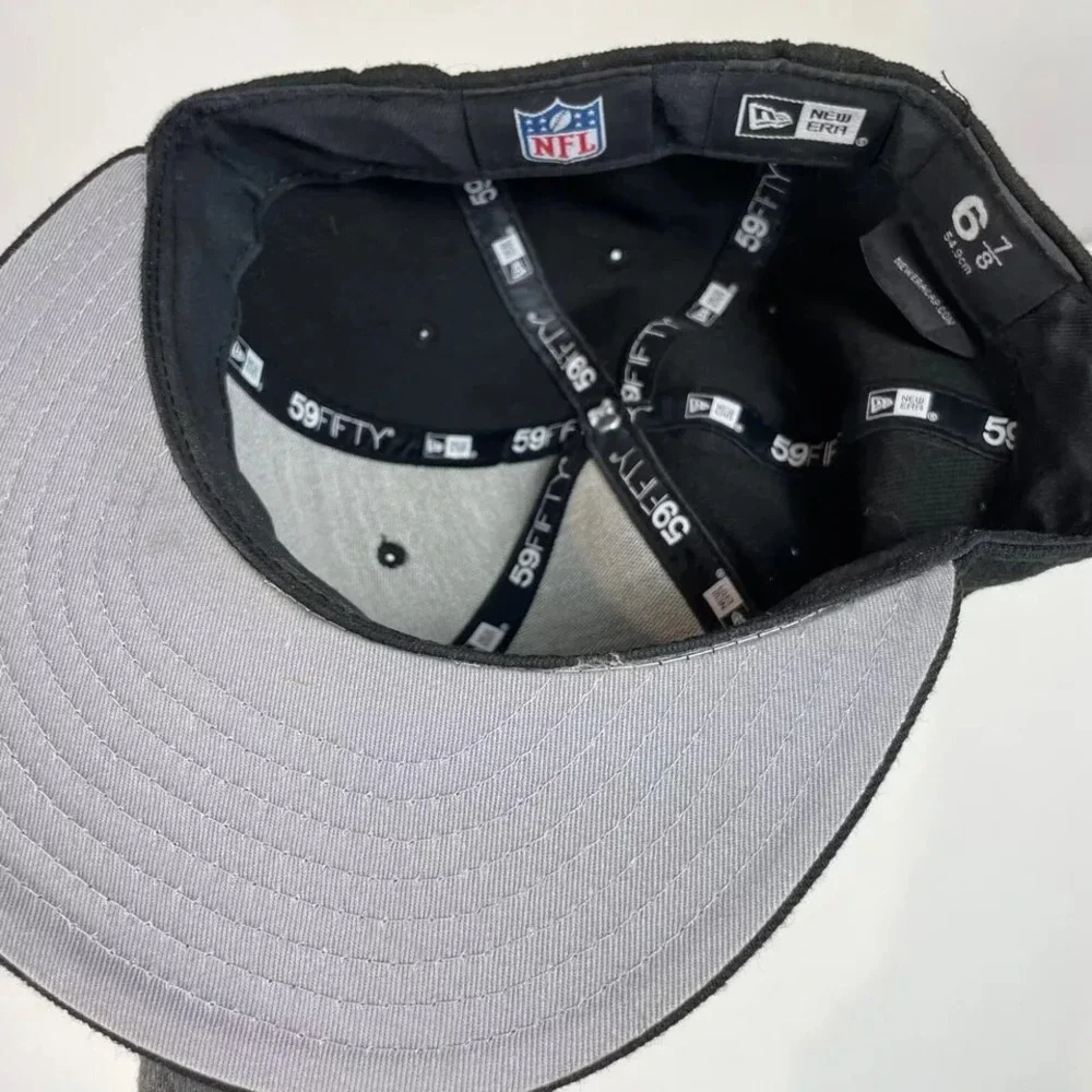 New Era 59Fifty NFL Pittsburgh Steelers Black Fitted Cap Mens 6 7/8 Embroidered‎